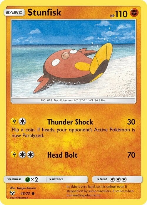 Stunfisk [Thunder Shock | Head Bolt] Frente