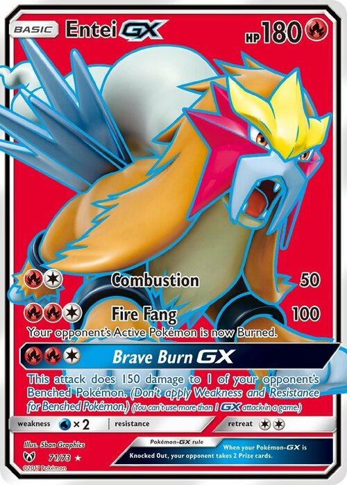 Entei GX [Combustion | Fire Fang | Brave Burn GX] Card Front