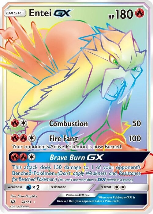 Entei GX [Combustion | Fire Fang | Brave Burn GX] Card Front