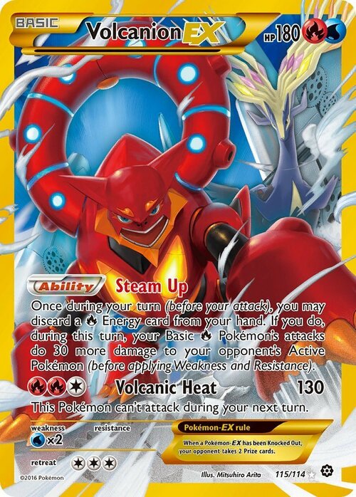 Volcanion EX Card Front
