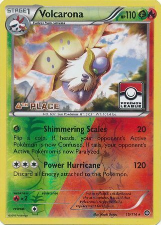 Volcarona [Shimmering Scales | Power Hurricane] Card Front
