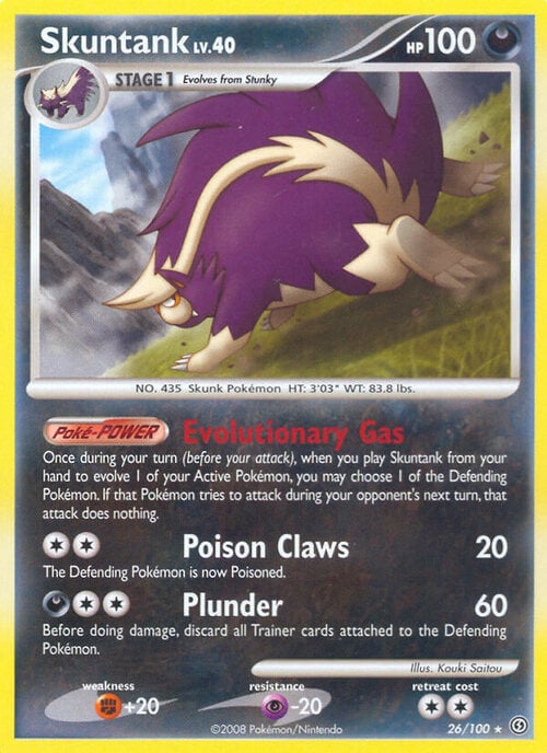 Skuntank Lv.40 [Evolutionary Gas | Poison Claws | Plunder] Card Front