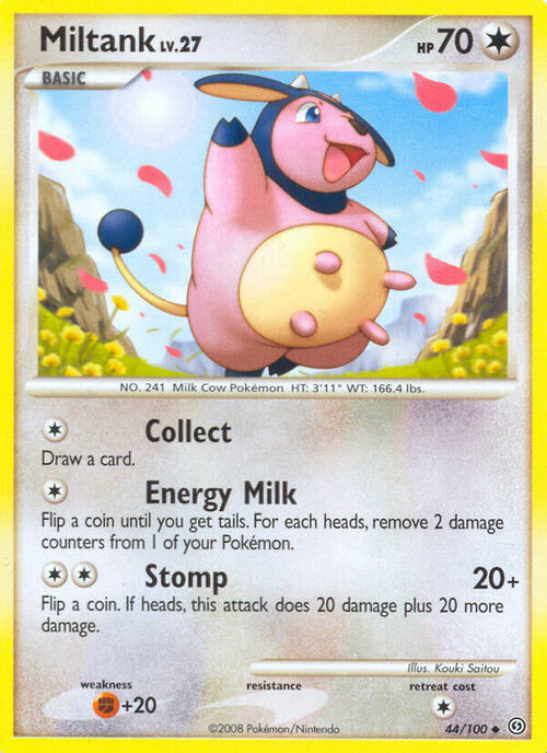 Miltank Lv.27 [Collect | Energy Milk | Stomp] Card Front
