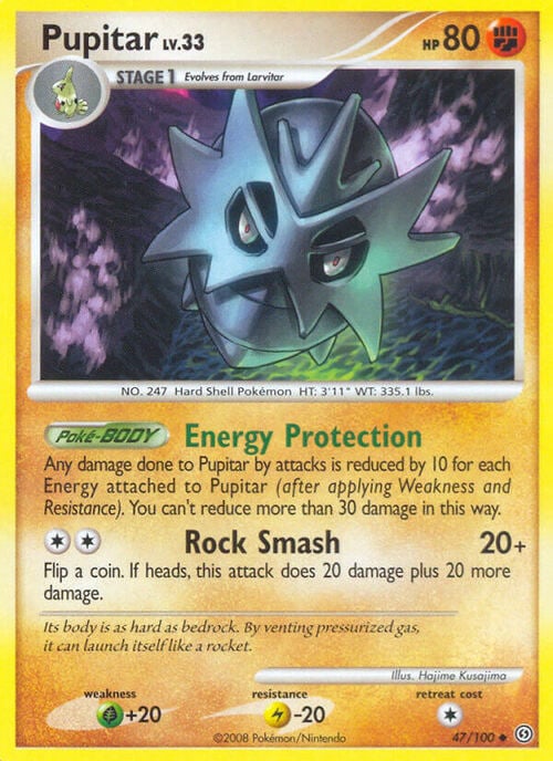 Pupitar Lv.33 [Energy Protection | Rock Smash] Card Front