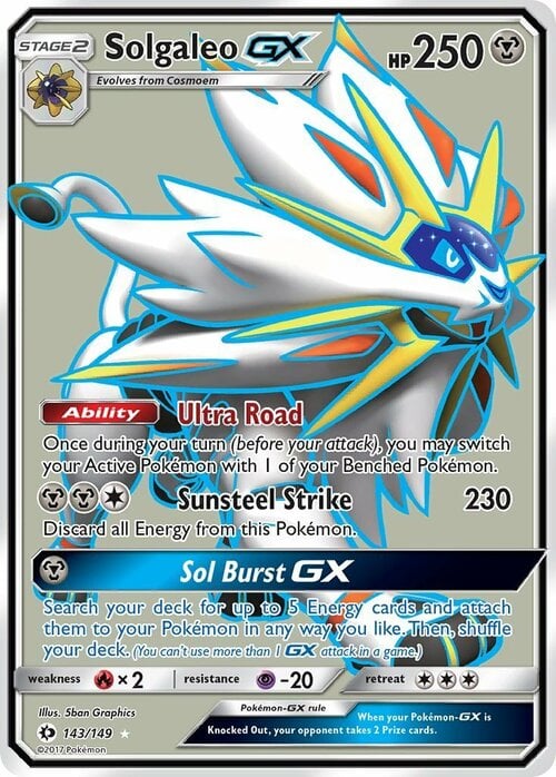 Solgaleo GX - Sun & Moon Pokémon card 155/149