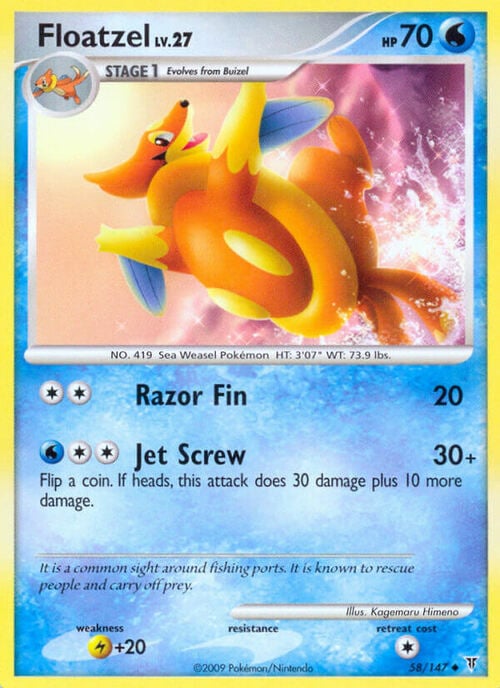 Floatzel Lv.27 Card Front