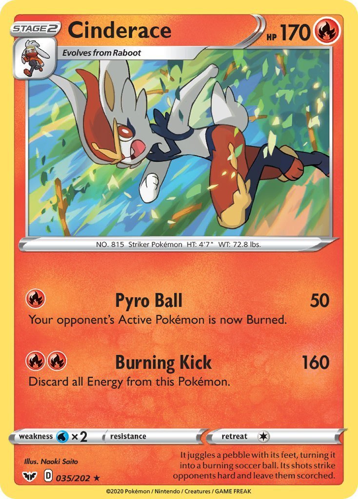 cinderace pokemon card Custom Pokmon Miyagi Do 9.8 by 7.5 by 6.3cmAdditional product info Cinderace Sword & Shield |