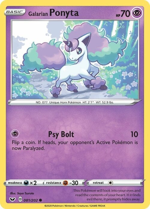 Galarian Ponyta Card Front