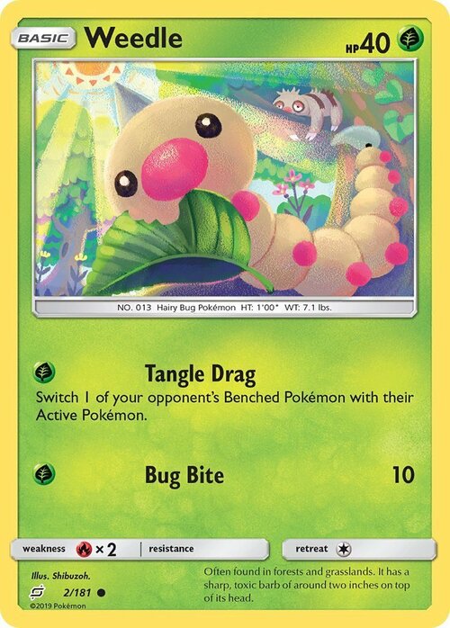 Weedle [Tangle Drag | Bug Bite] Card Front