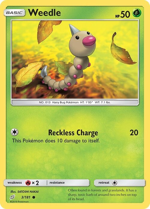 Weedle [Reckless Charge] Card Front