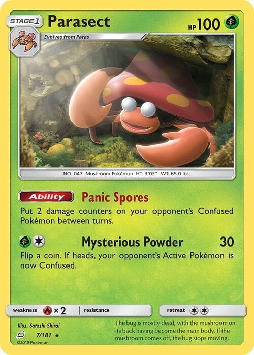 Parasect [Panic Spores | Mysterious Powder] Card Front