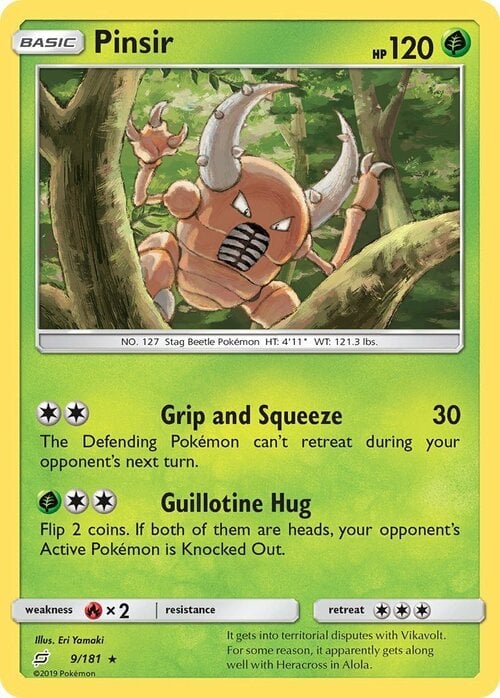 Pinsir [Grip And Squeeze | Guillotine Hug] Frente