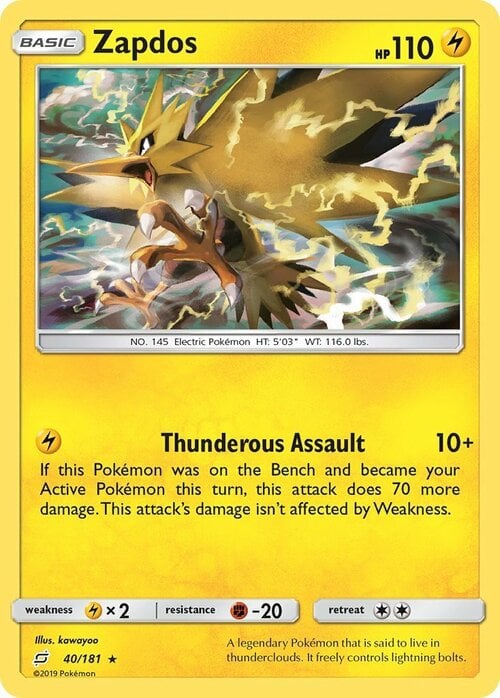 Zapdos [Thunderous Assault] Card Front