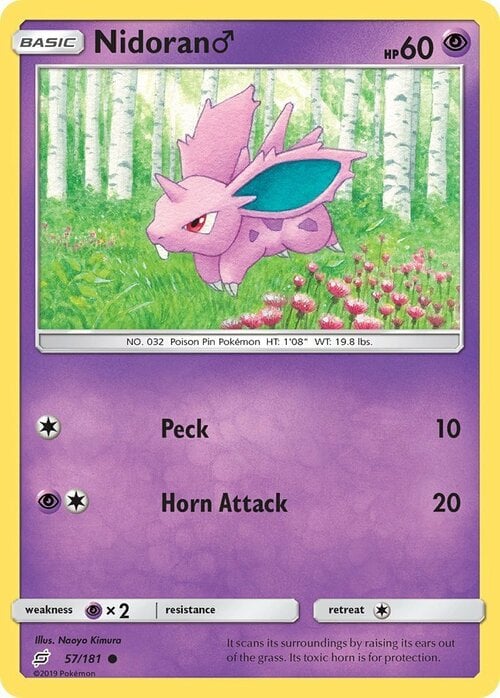 Nidoran &male; [Peck | Horn Attack] Card Front