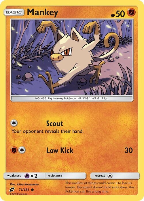 Mankey [Scout | Low Kick] Card Front