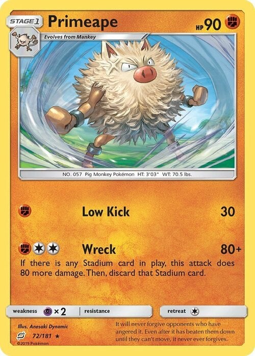 Primeape [Low Kick | Wreck] Card Front