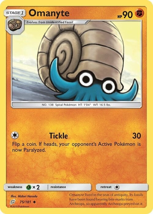 Omanyte [Tickle] Card Front