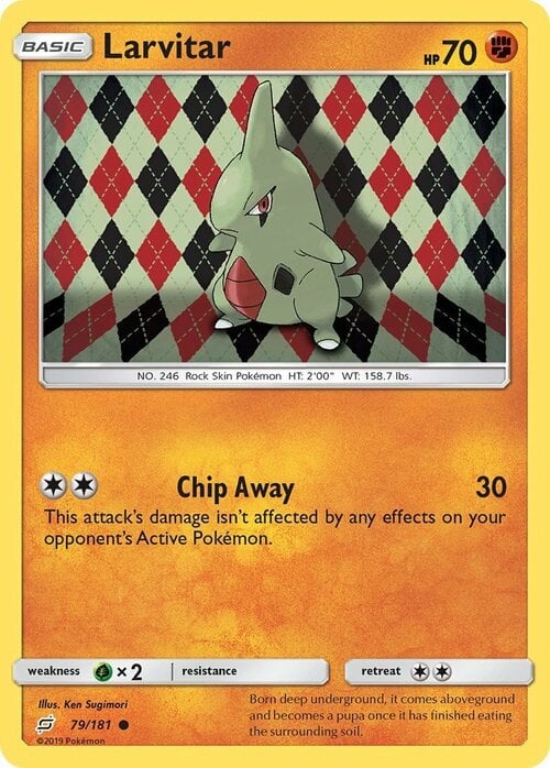 Larvitar [Chip Away] Card Front