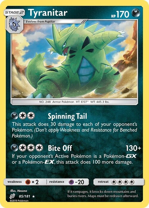 Tyranitar [Spinning Tail | Bite Off] Card Front