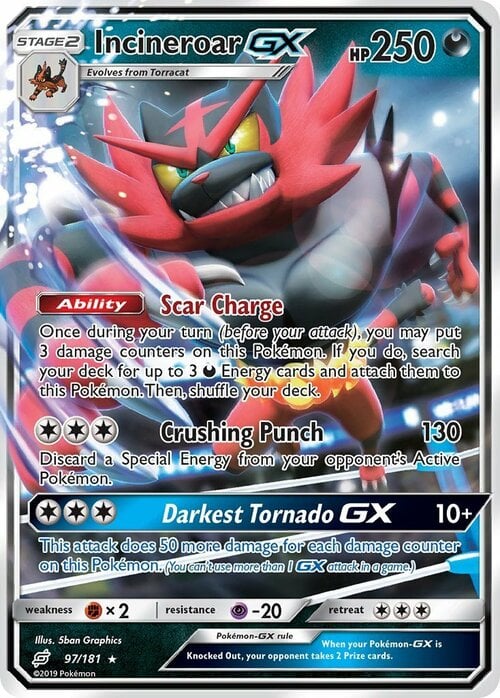 Incineroar GX Card Front