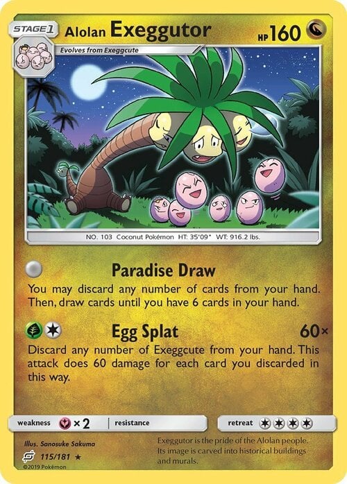 Exeggutor di Alola Card Front