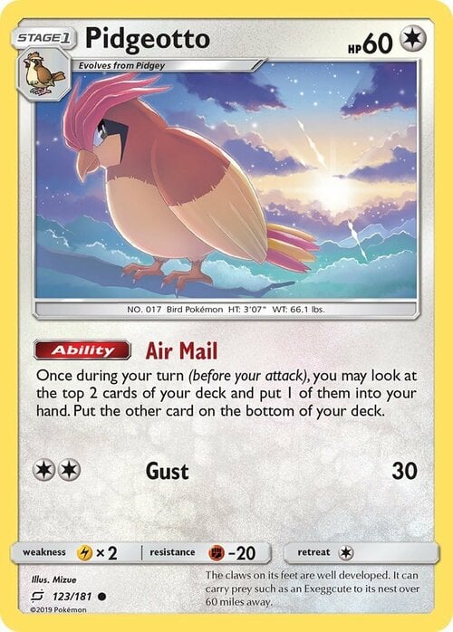 Pidgeotto [Air Mail | Gust] Card Front