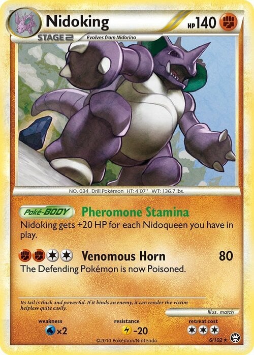 Nidoking [Pheromone Stamina | Venomous Horn] Card Front