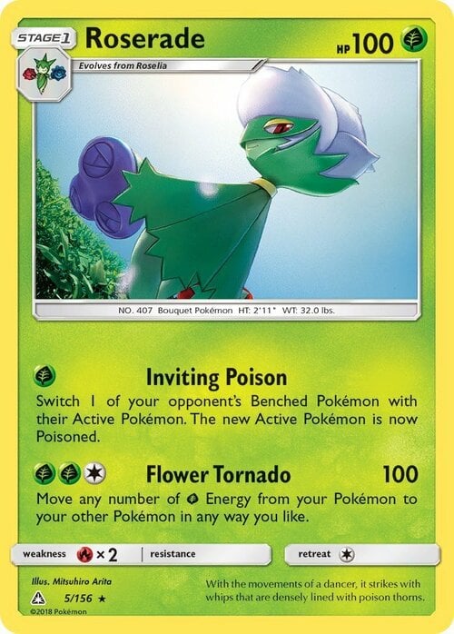 Roserade [Inviting Poison | Flower Tornado] Card Front