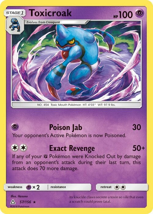 Toxicroak [Poison Jab | Exact Revenge] Card Front