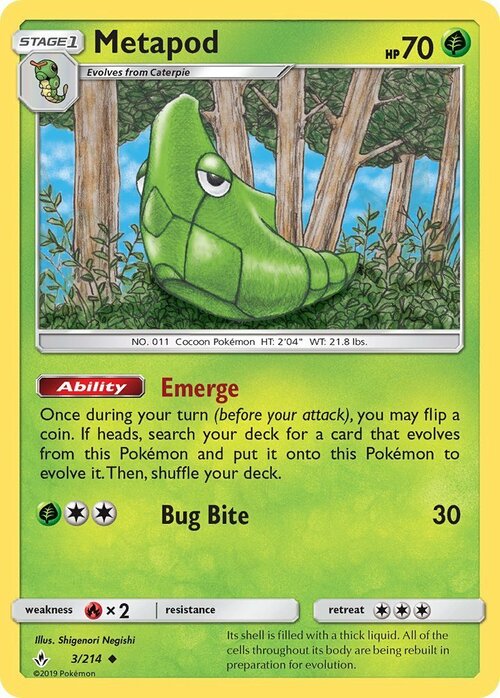 Metapod [Bug Bite] Card Front