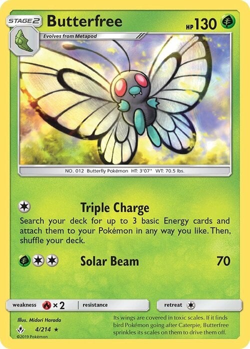 Butterfree [Triple Charge | Solar Beam] Card Front