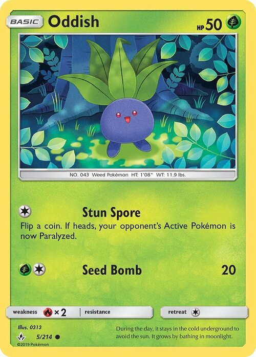 Oddish [Stun Spore | Seed Bomb] Card Front