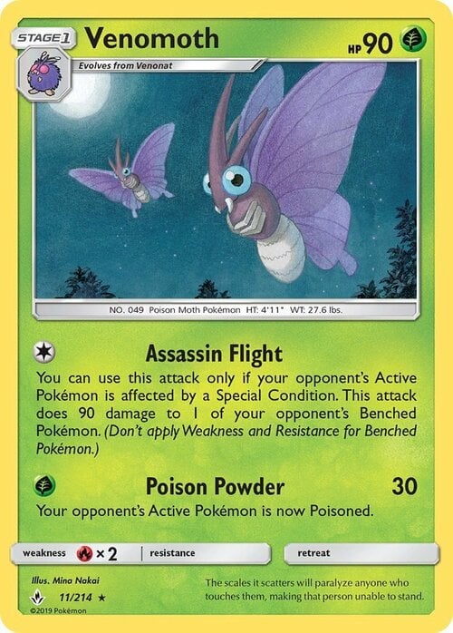 Venomoth [Assassin Flight | Poison Powder] Card Front