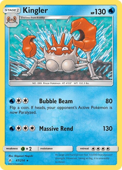Kingler [Bubble Beam | Massive Rend] Card Front