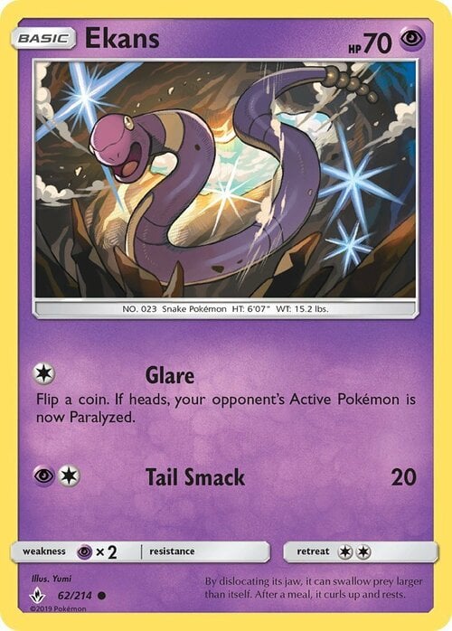 Ekans [Glare | Tail Smack] Card Front