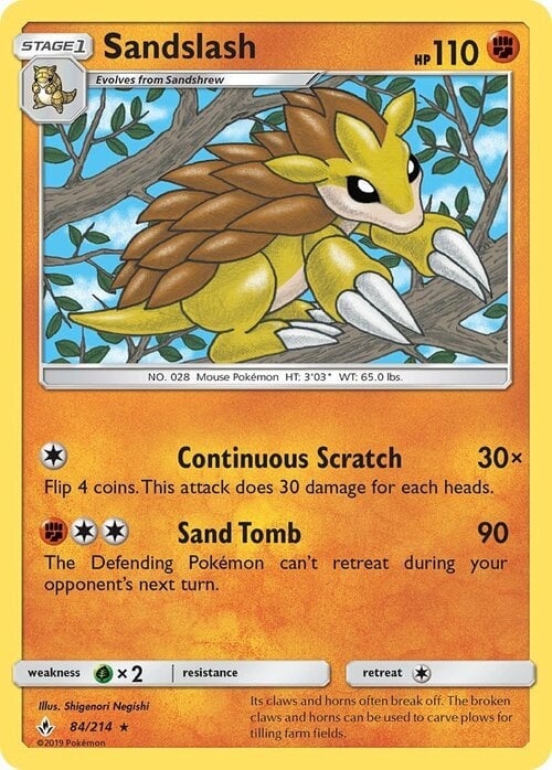 Sandslash [Continuous Scratch | Sand Tomb] Card Front