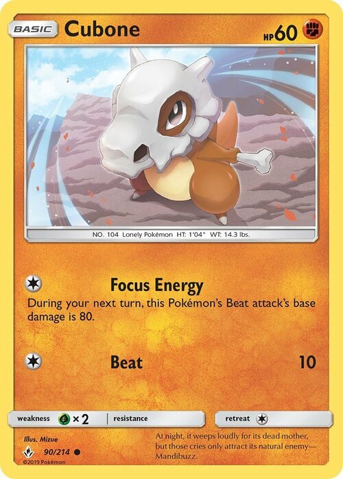 Cubone Card Front
