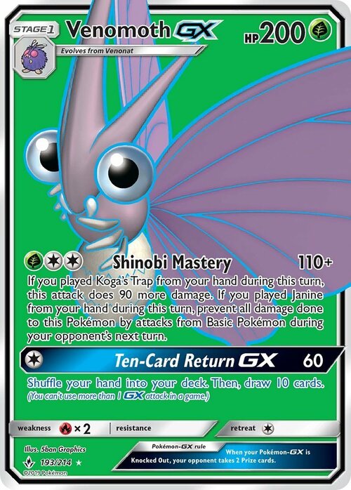 Venomoth GX Card Front