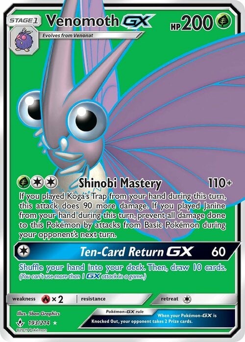Venomoth GX Card Front