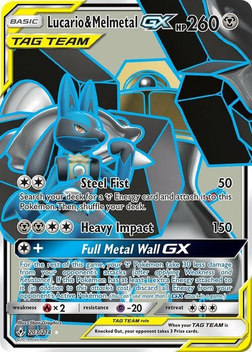Lucario & Melmetal GX Card Front