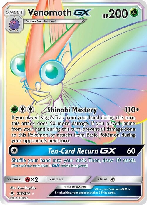 Venomoth GX [Shinobi Mastery] Card Front