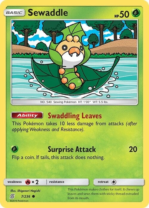 Sewaddle [Swaddling Leaves | Surprise Attack] Card Front