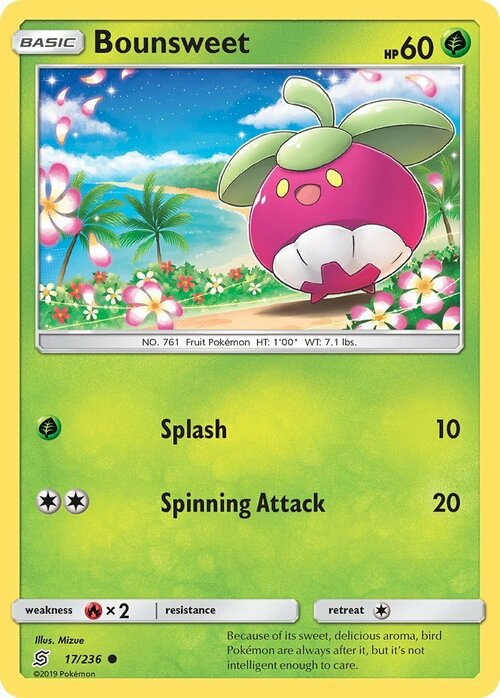 Bounsweet [Splash | Spinning Attack] Card Front