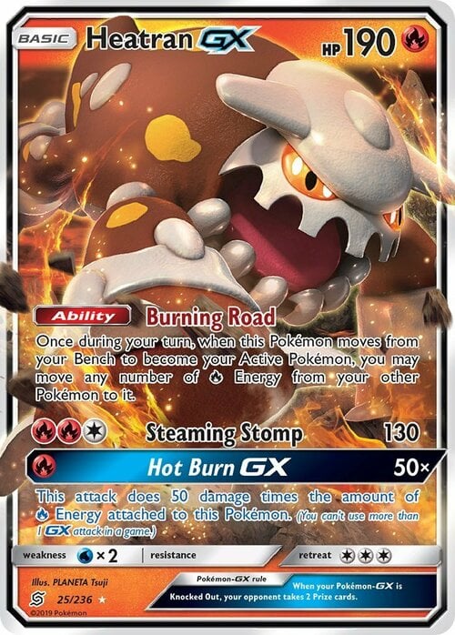 Heatran GX [Burning Road | Steaming Stomp | Hot Burn GX] Card Front