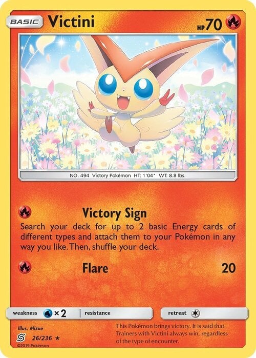 Victini [Victory Sign | Flare] Card Front