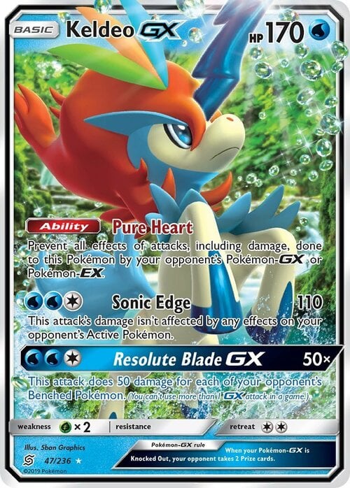Keldeo GX [Pure Heart | Sonic Edge | Resolute Blade GX] Frente