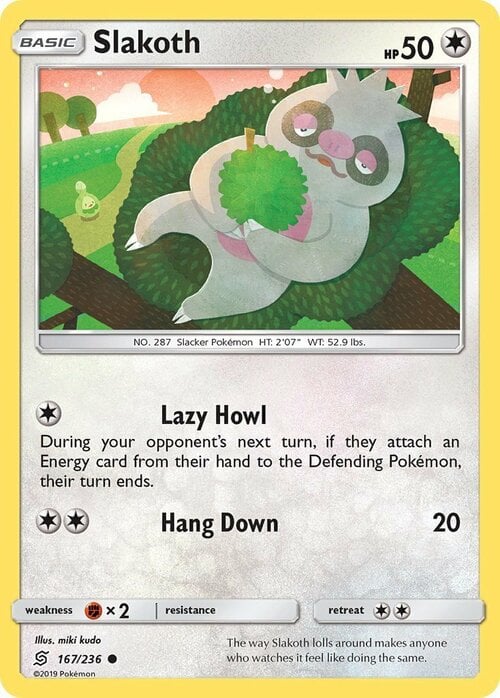 Slakoth [Lazy Howl | Hang Down] Card Front