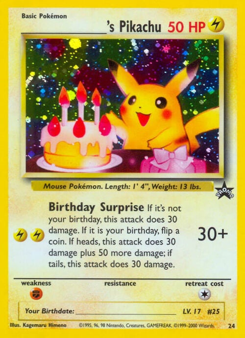 Happy B-Day Pikachu Card Front