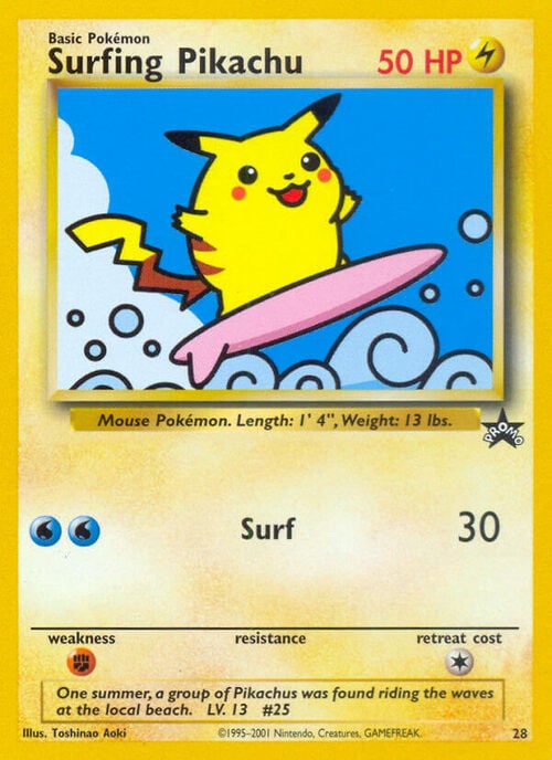 Surfing Pikachu Card Front