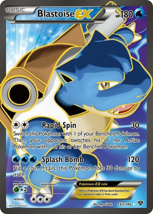 Blastoise EX [Rapid Spin | Splash Bomb] Card Front